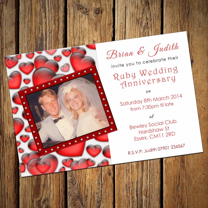  Ruby  Wedding  Invitation  Cards