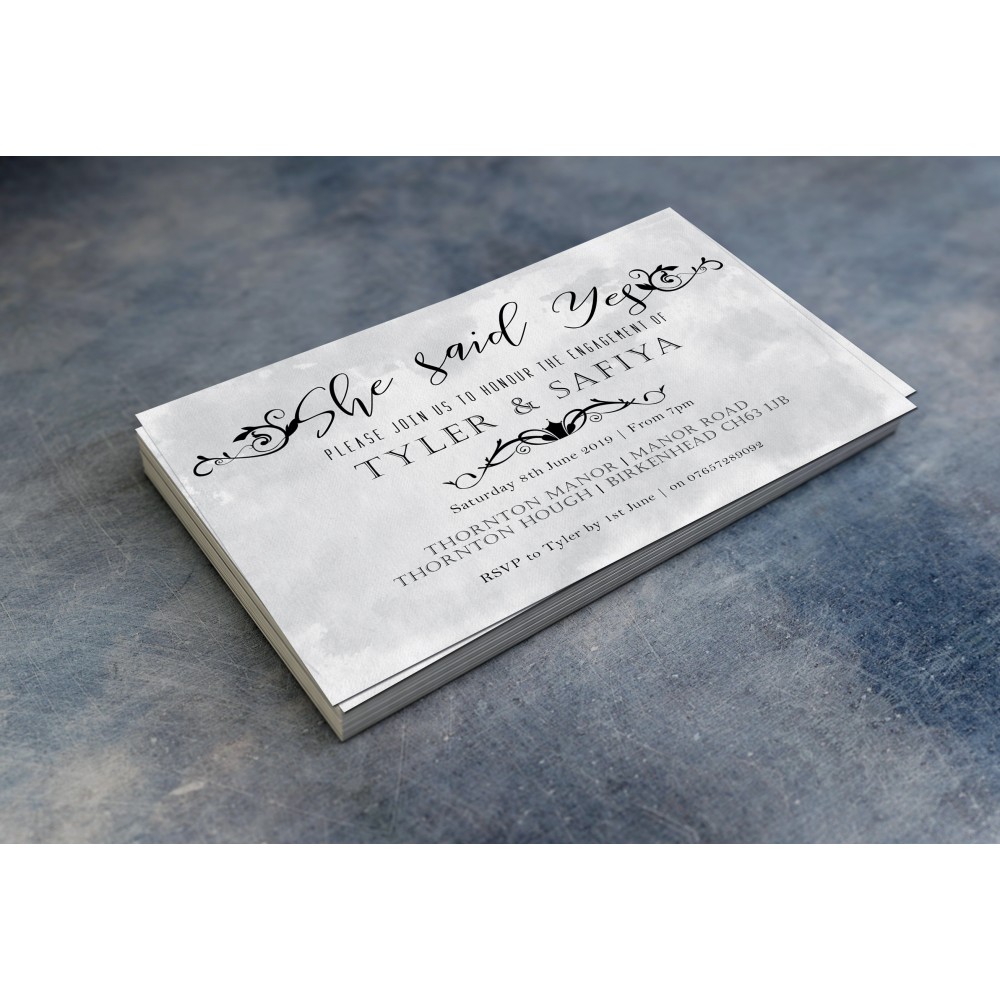 Engagement Party Invitations & Envelopes - She said YES