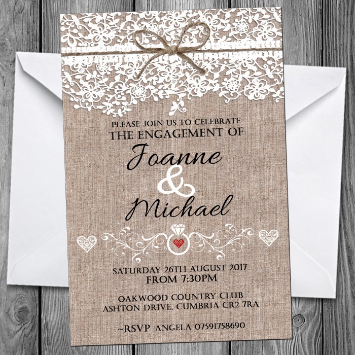 Engagement Party Invitations & Envelopes Butterflies