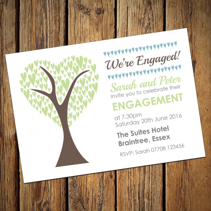 Engagement Party Invitations & Envelopes - Green Tree