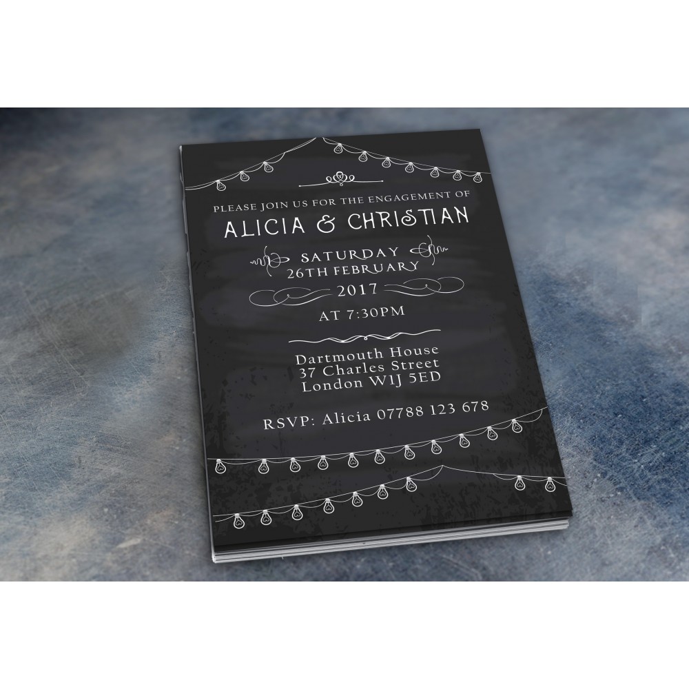 Engagement Party Invitations & Envelopes - Chalkboard