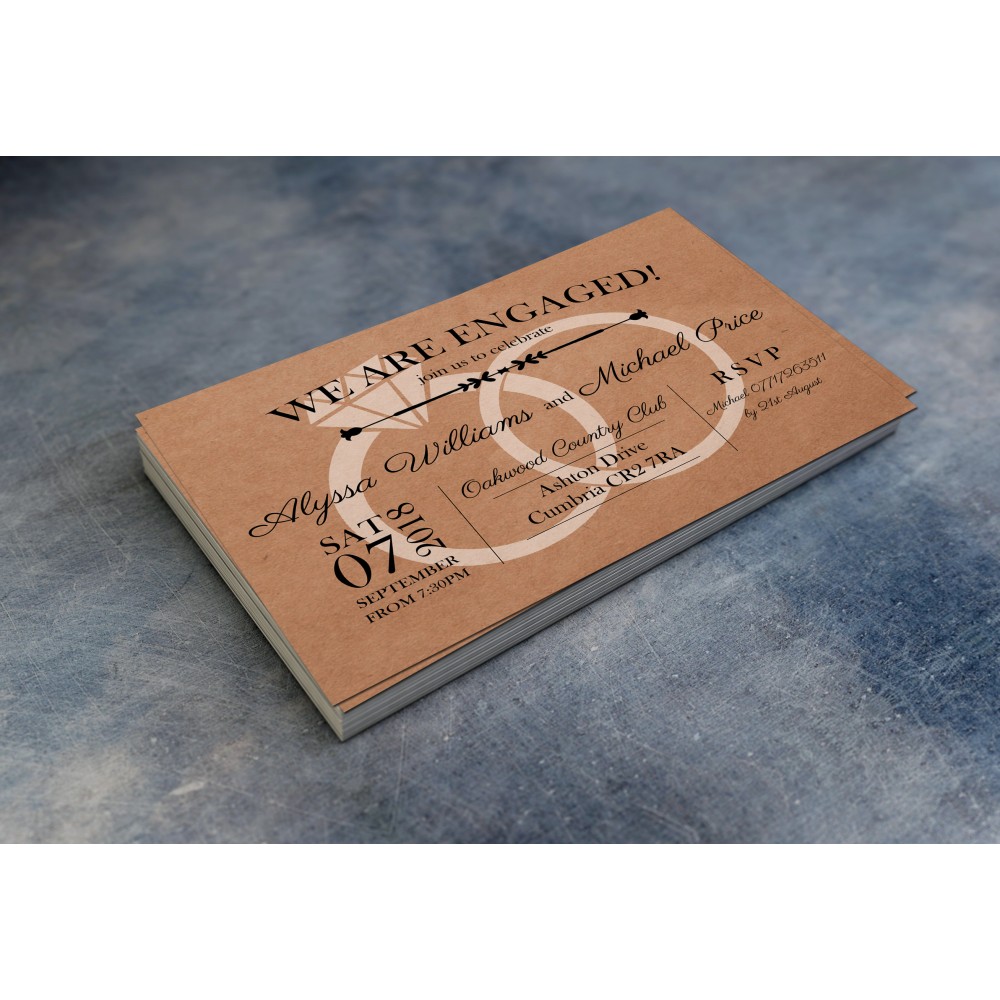 Engagement Party Invitations & Envelopes - Engaged Rings