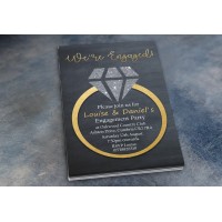 Engagement Party Invitations & Envelopes - Gold Diamond