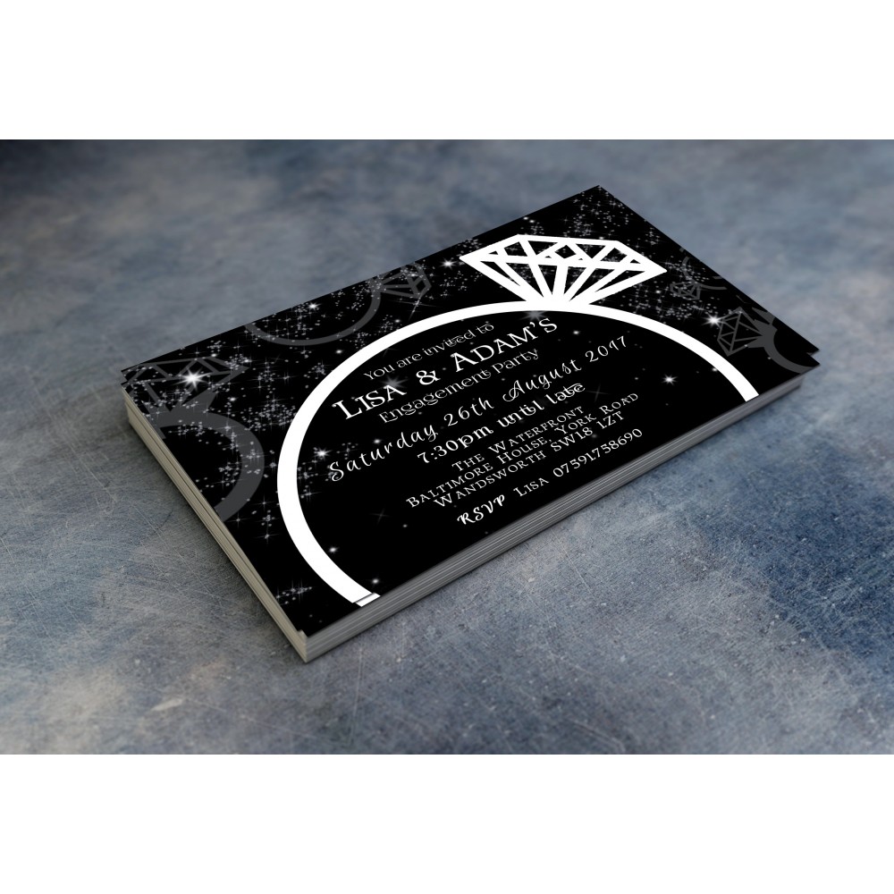 Engagement Party Invitations & Envelopes - Sparkling Rings