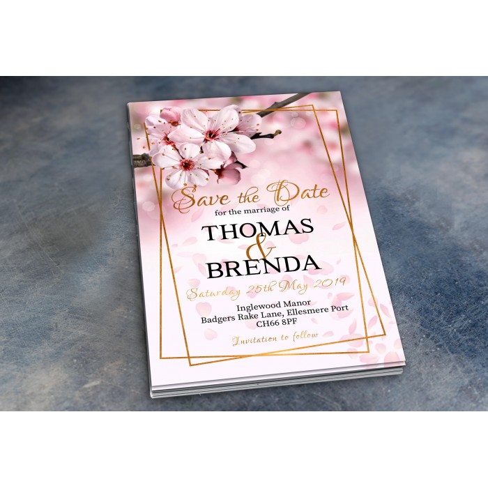Wedding Save the Date & Envelopes - Cherry Blossoms  Wedding Save the Date & Envelopes - Cherry Blossoms