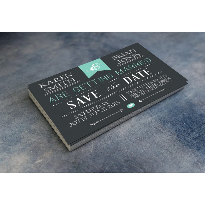 Wedding Save the Date & Envelopes - Design No 1
