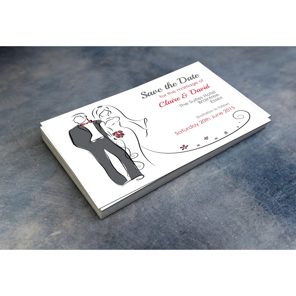 Wedding Save the Date & Envelopes - Design No 3