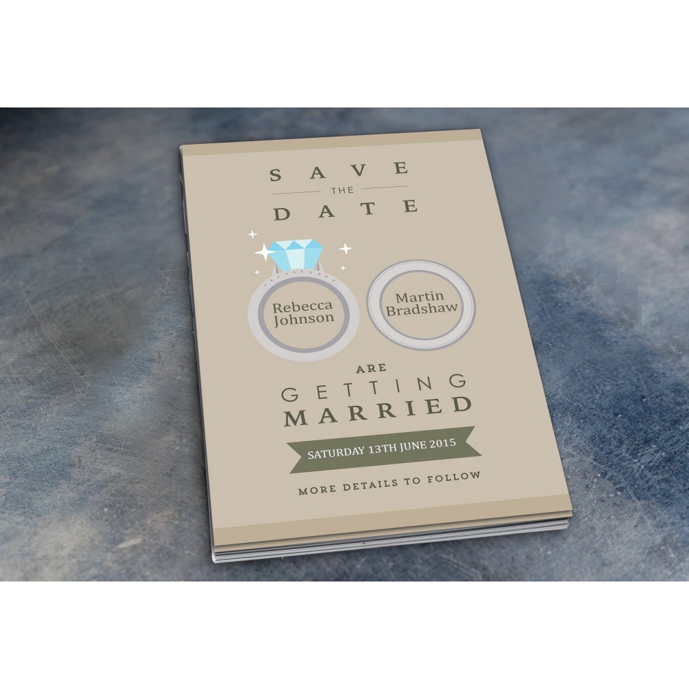 Wedding Save the Date & Envelopes - Design No 5