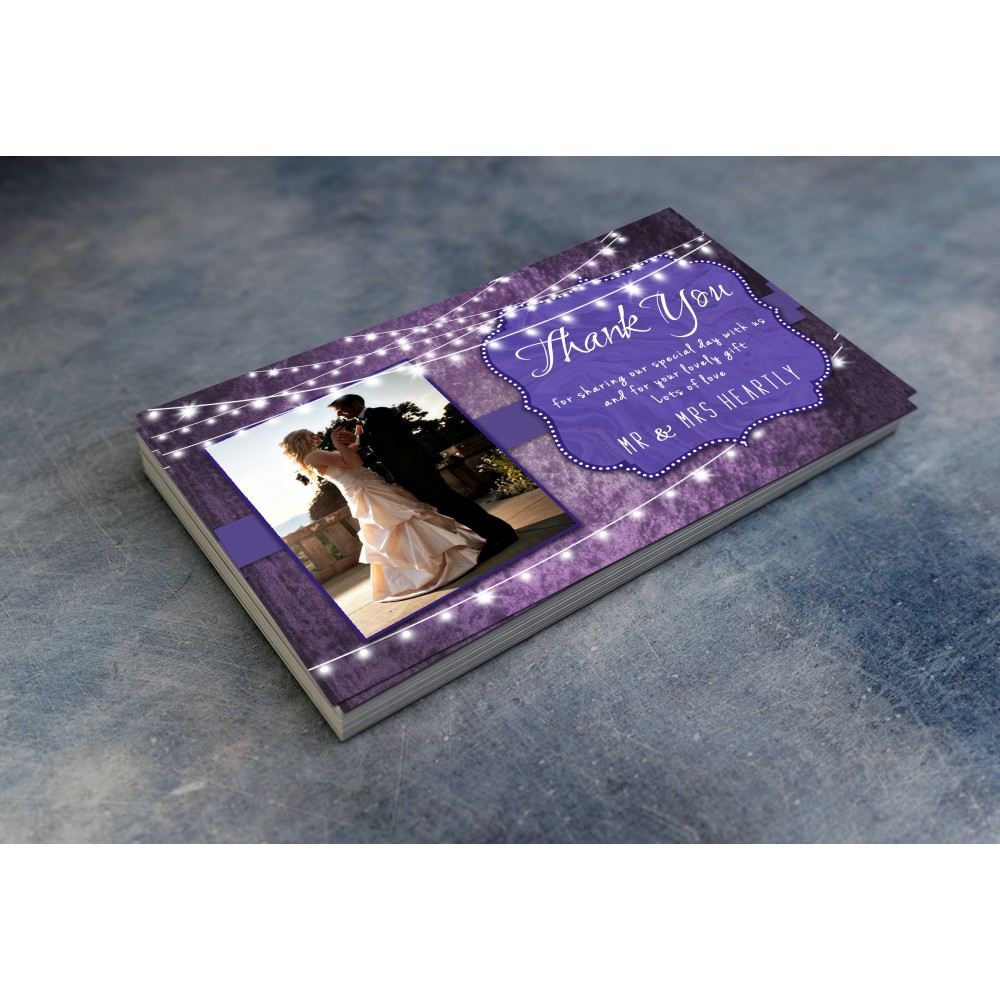 Wedding Thank You Cards & Envelopes - Ultra Voilet and Purple