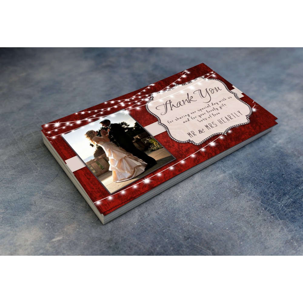 Wedding Thank You Cards & Envelopes - Champagne and Wine