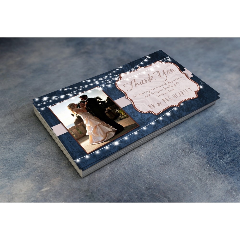 Wedding Thank You Cards & Envelopes - Blue Mauve